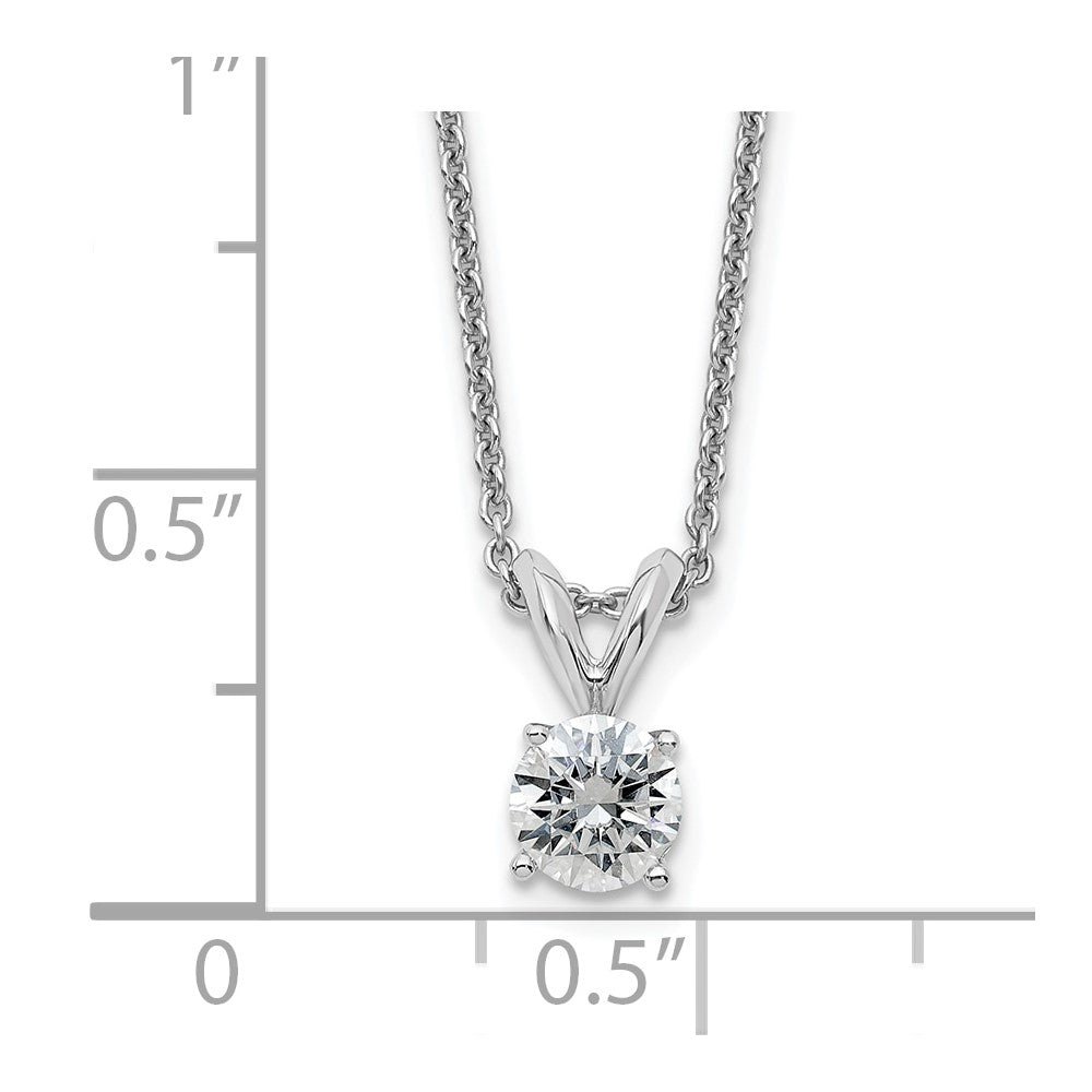 14kw 1/2ct. 5.0mm Round G H I True Light Moissanite Solitaire Necklace