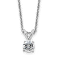 14kw 1/2ct. 5.0mm Round D E F Pure Light Moissanite Solitaire Necklace