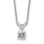 14kw 1/2ct. 5.0mm Round D E F Pure Light Moissanite Solitaire Necklace
