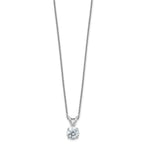 14kw 1ct. 6.5mm Round G H I True Light Moissanite Solitaire Necklace