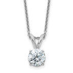 14kw 1ct. 6.5mm Round J-K Color Moissanite Solitaire Necklace