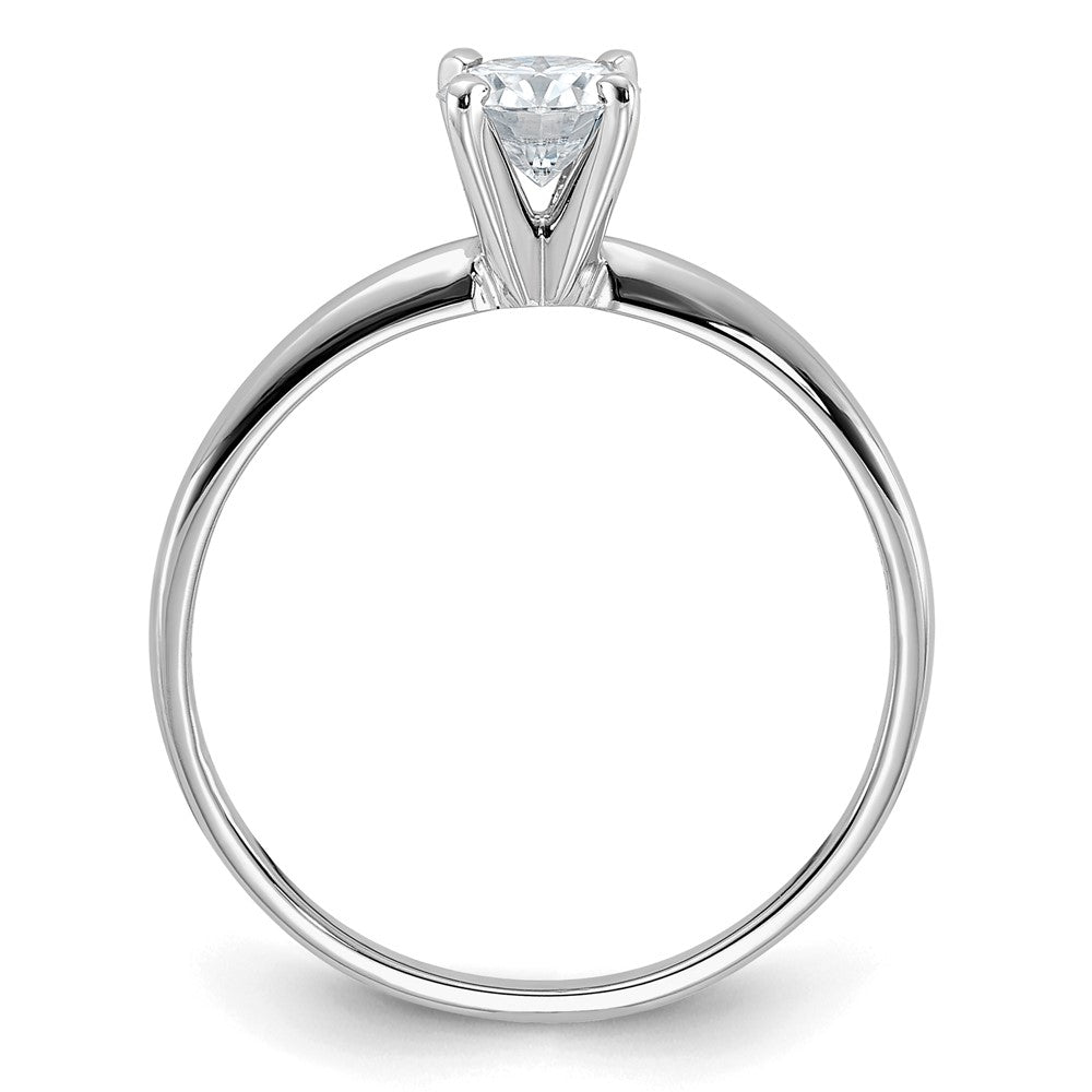 14kw 1/2ct. D E F Pure Light Round Moissanite Solitaire Ring