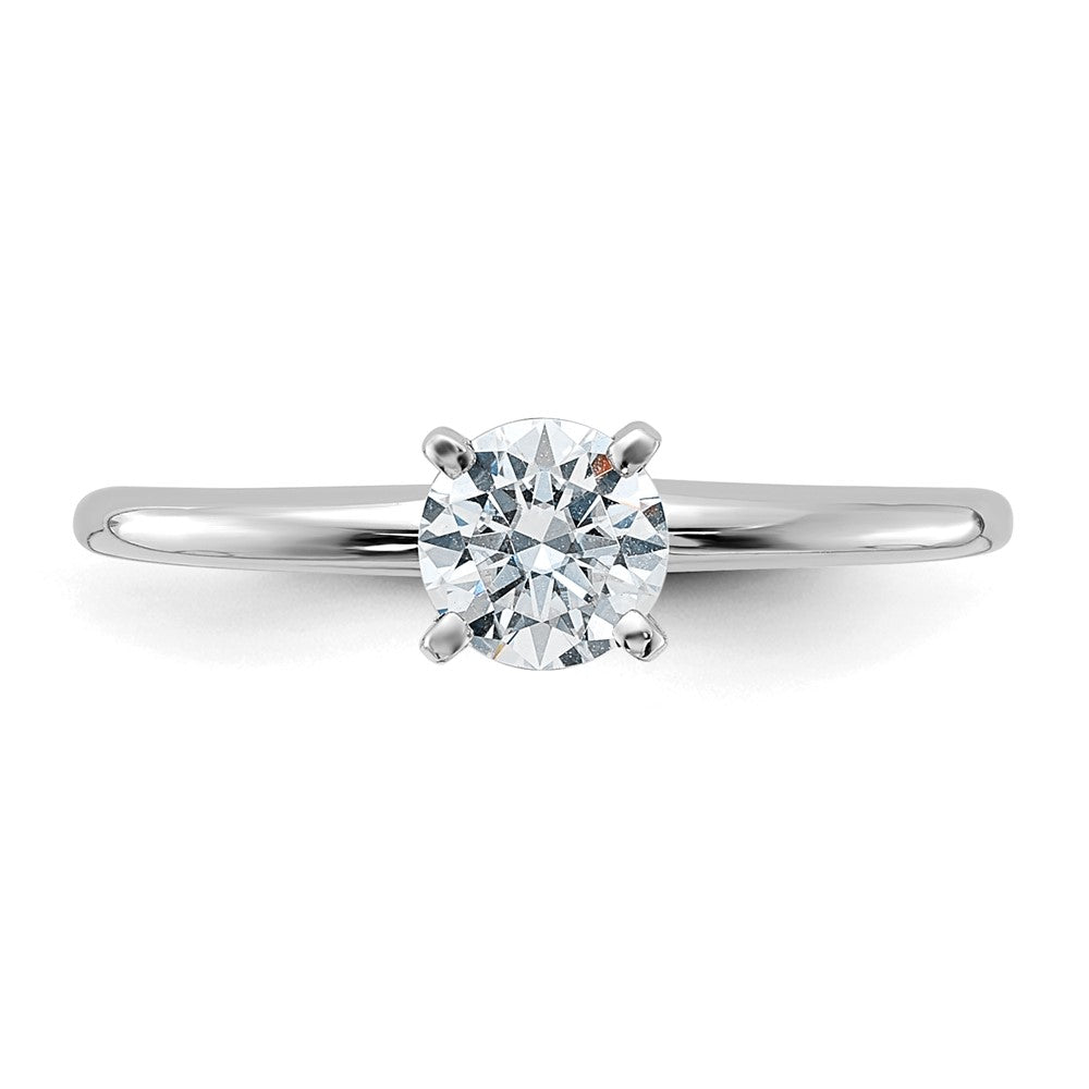 14kw 1/2ct. D E F Pure Light Round Moissanite Solitaire Ring