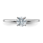 14kw 1/2ct. D E F Pure Light Round Moissanite Solitaire Ring