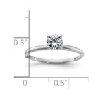 14kw 1/2ct. D E F Pure Light Round Moissanite Solitaire Ring