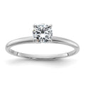 14kw 1/2ct. D E F Pure Light Round Moissanite Solitaire Ring