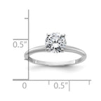 14kw 1ct. G H I True Light Round Moissanite Solitaire Ring