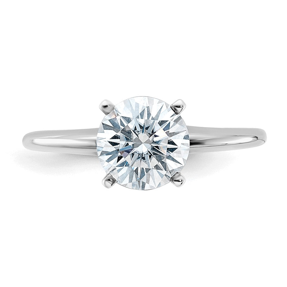 14kw 1 3/4ct. G H I True Light Round Moissanite Solitaire Ring