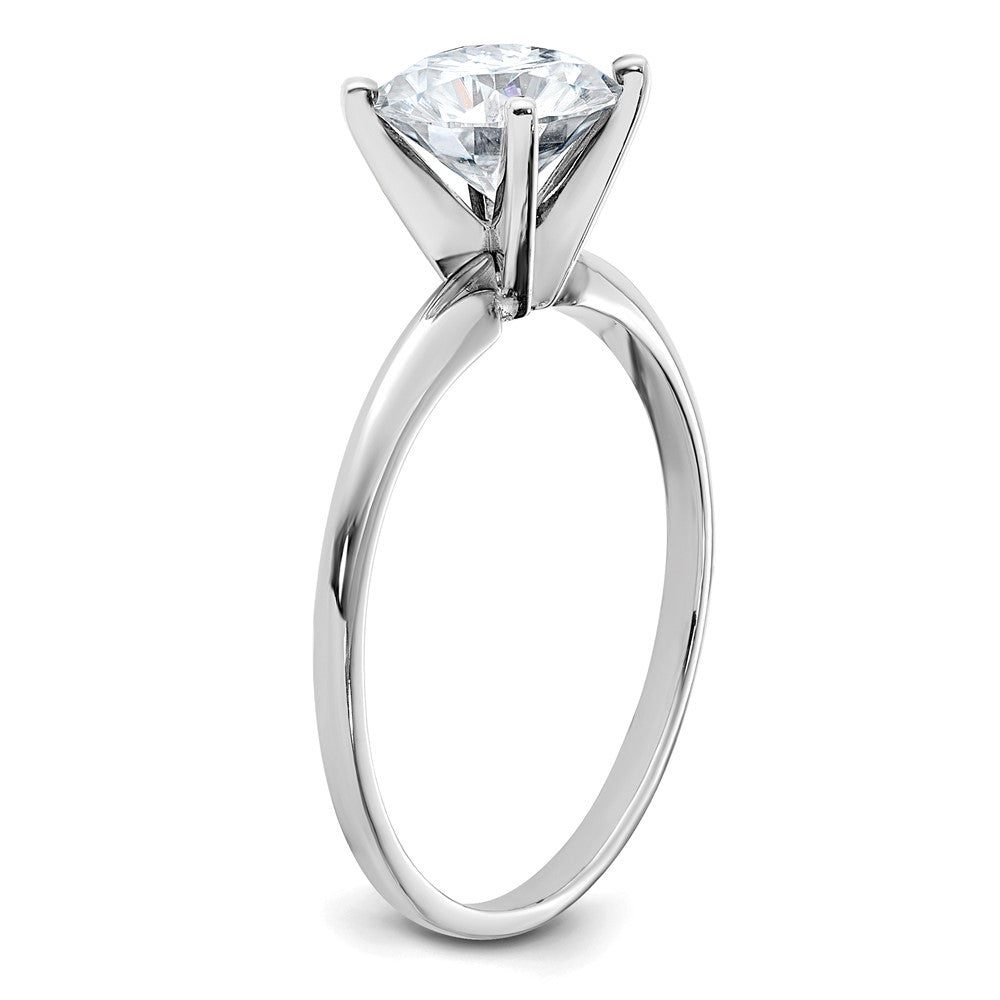 14kw 1 3/4ct. G H I True Light Round Moissanite Solitaire Ring