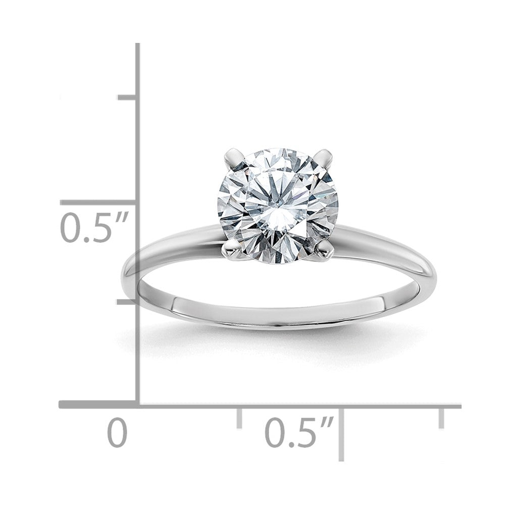 14kw 1 3/4ct. G H I True Light Round Moissanite Solitaire Ring
