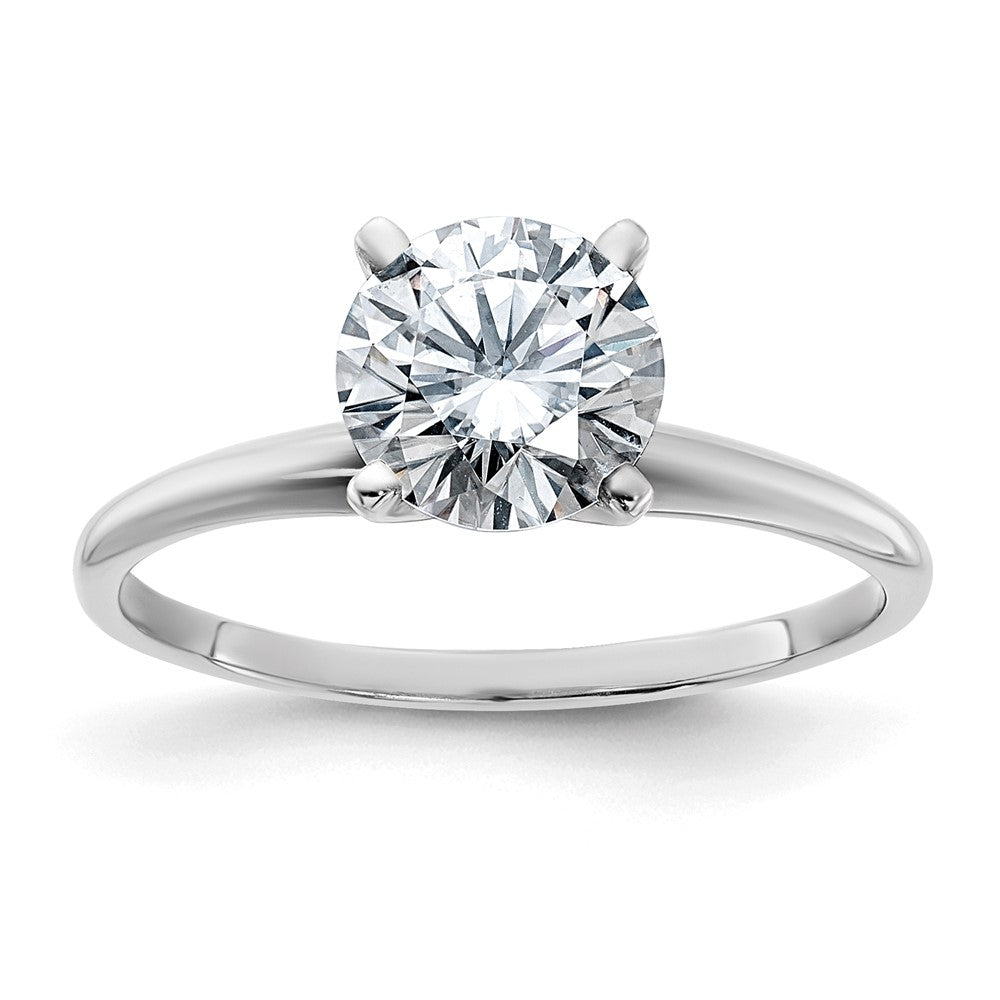 14kw 1 3/4ct. G H I True Light Round Moissanite Solitaire Ring