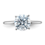 14kw 1 7/8ct. G H I True Light Round Moissanite Solitaire Ring