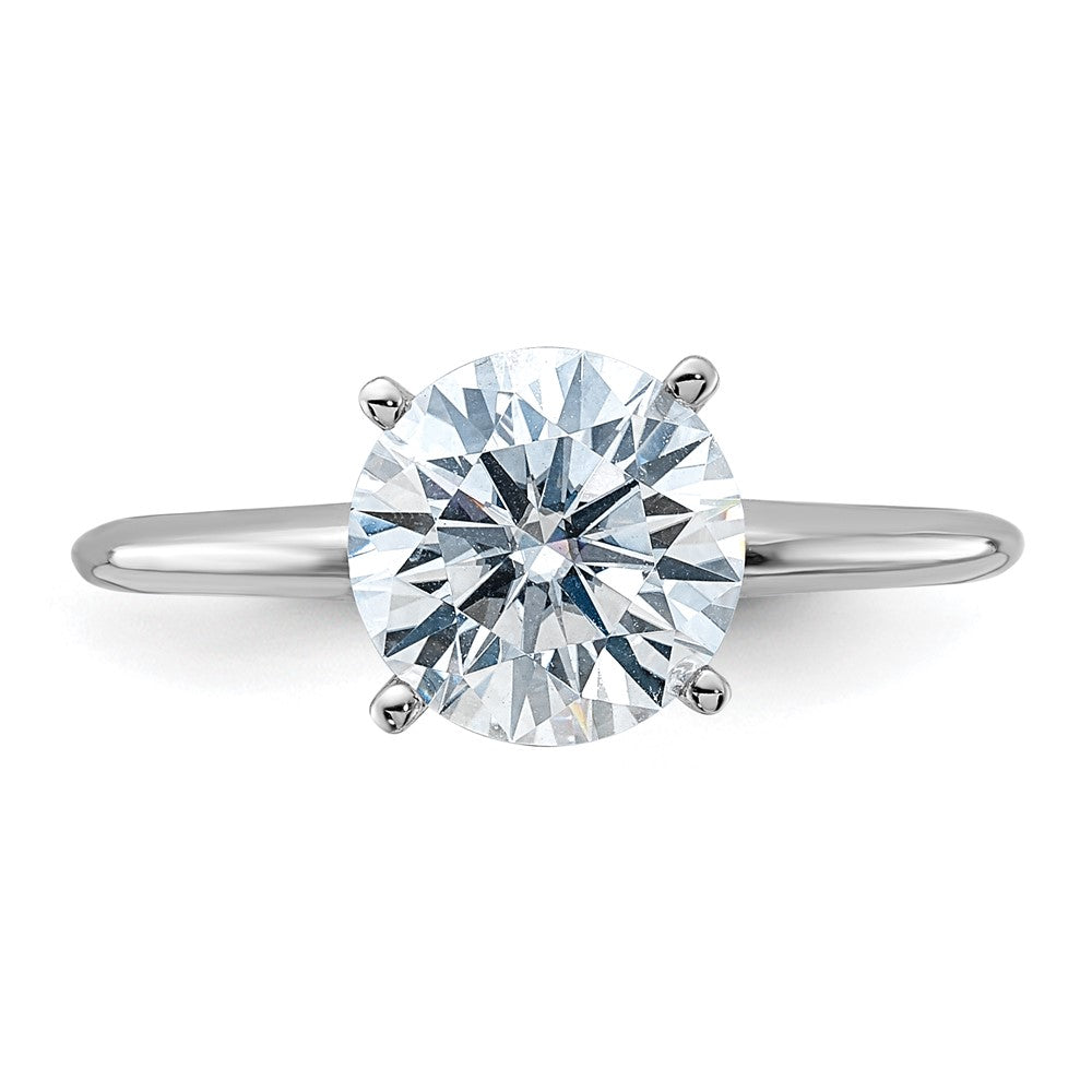 14kw 1 7/8ct. G H I True Light Round Moissanite Solitaire Ring