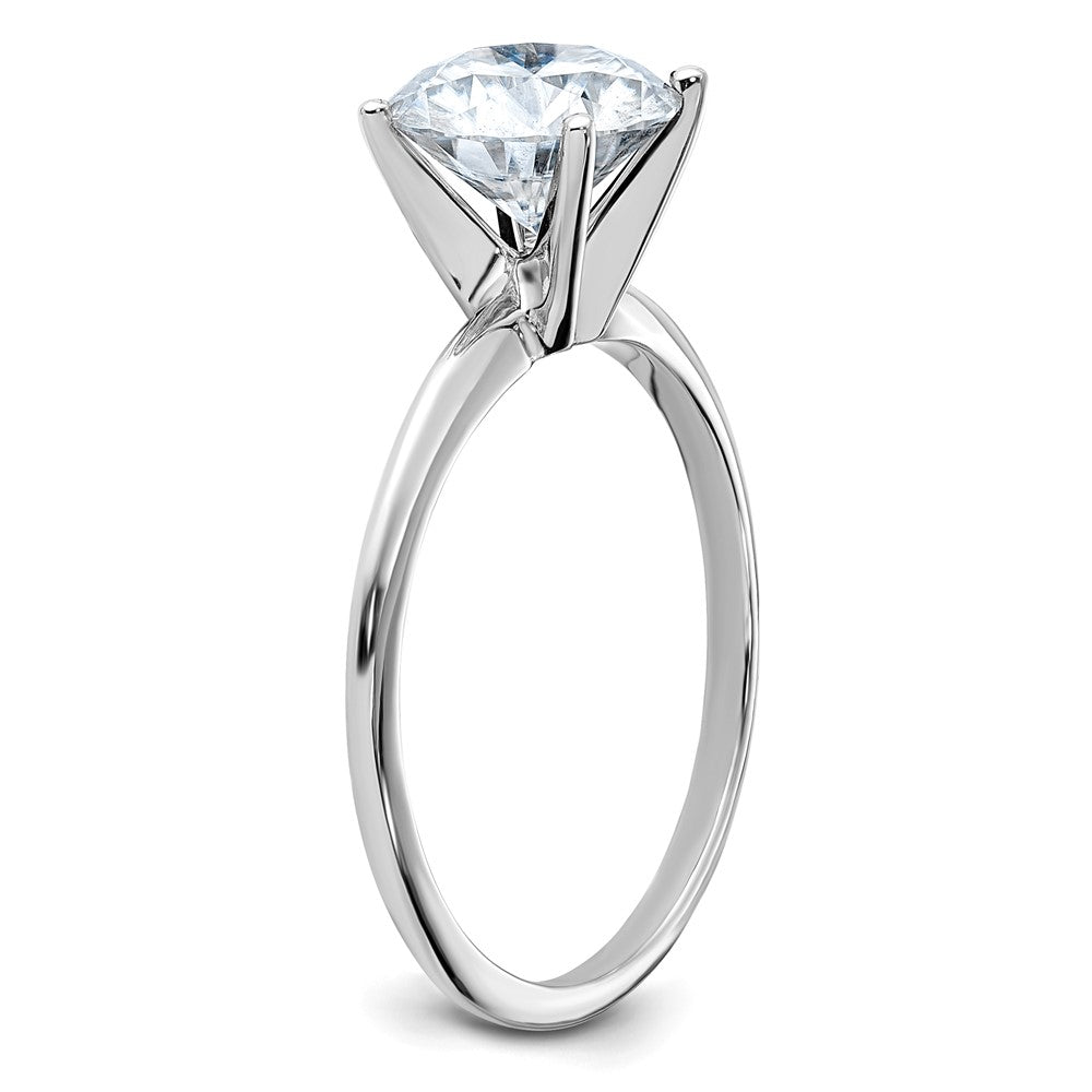 14kw 1 7/8ct. G H I True Light Round Moissanite Solitaire Ring