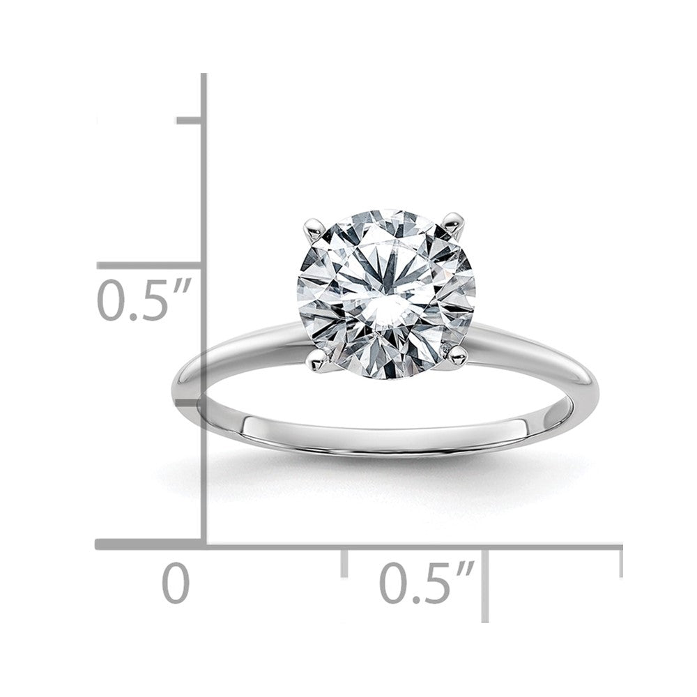 14kw 1 7/8ct. G H I True Light Round Moissanite Solitaire Ring
