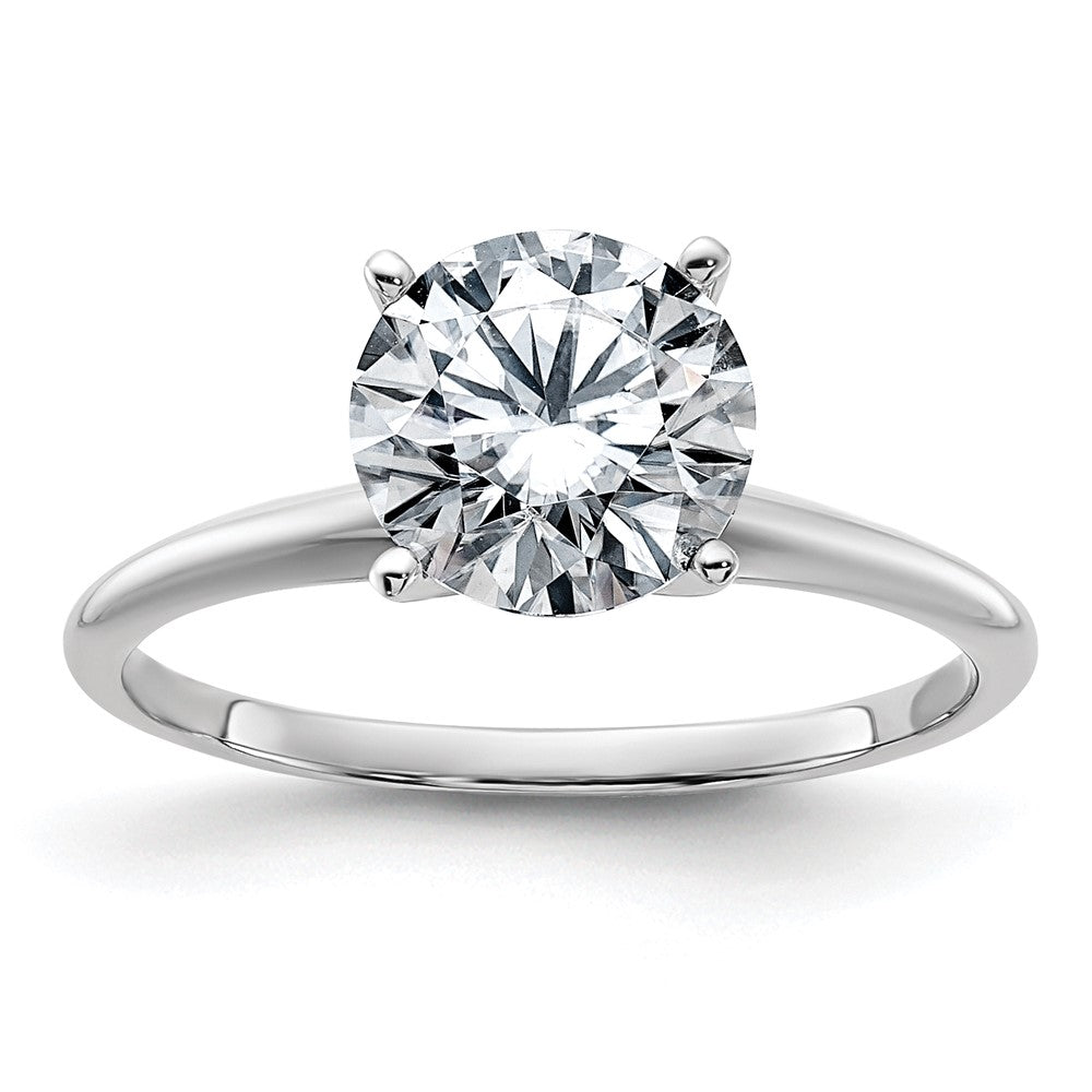 14kw 1 7/8ct. G H I True Light Round Moissanite Solitaire Ring
