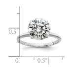 14kw 3ct. G H I True Light Round Moissanite Solitaire Ring