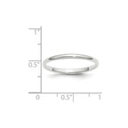 10k White Gold 2mm Half Round Wedding Band