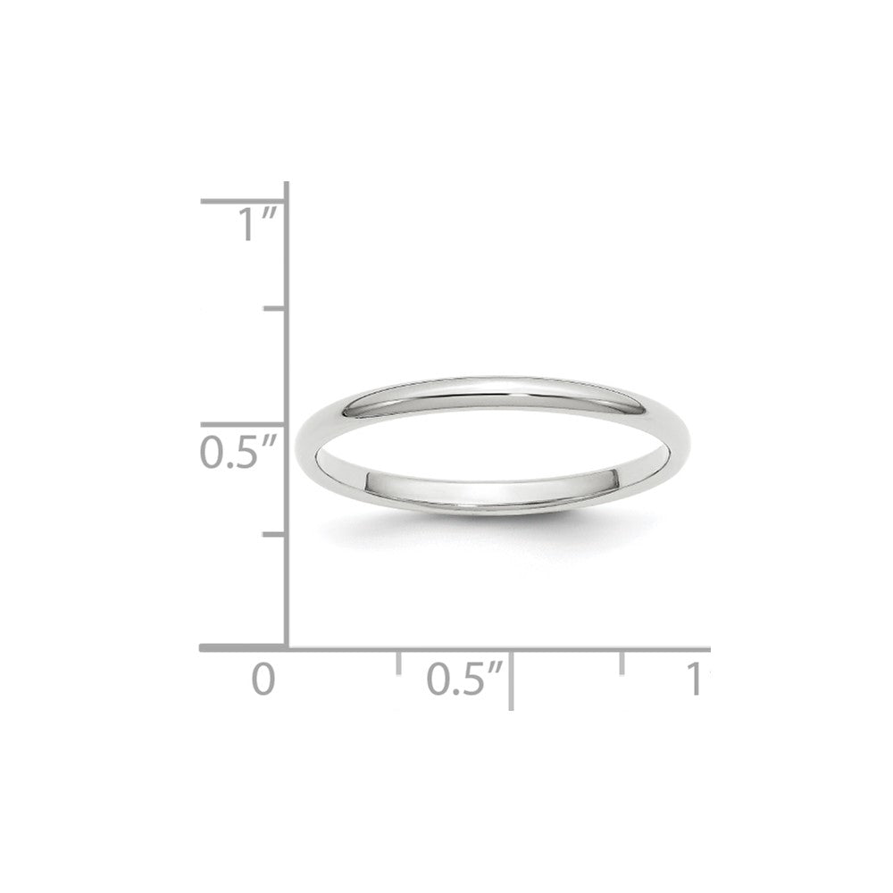 14k White Gold 2mm Half-Round Wedding Band