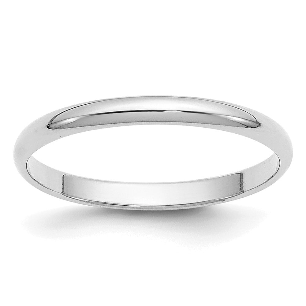 10k White Gold 2mm Half Round Wedding Band