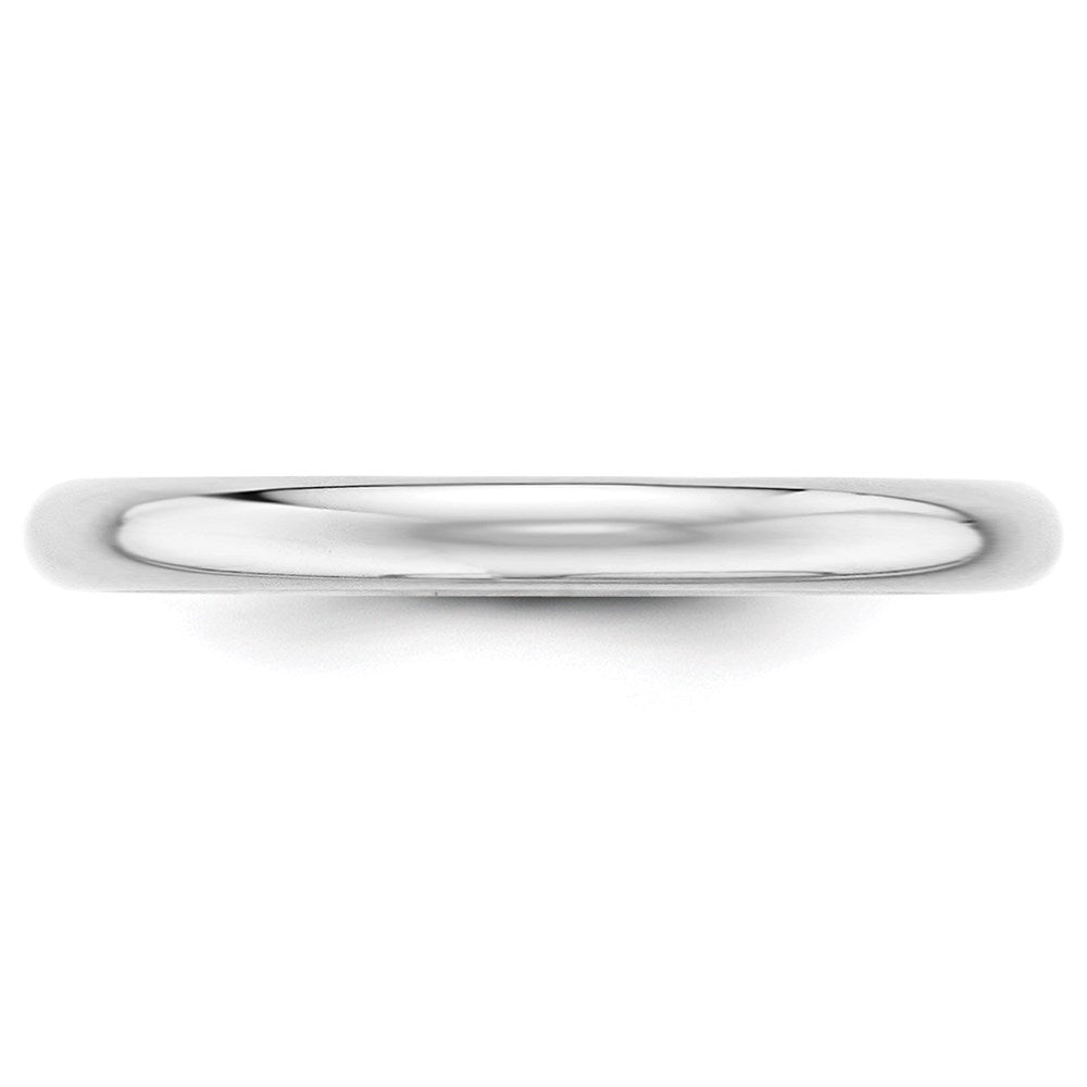 14k White Gold 2.5mm Half-Round Wedding Band