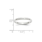 10k White Gold 2.5mm Half Round Wedding Band