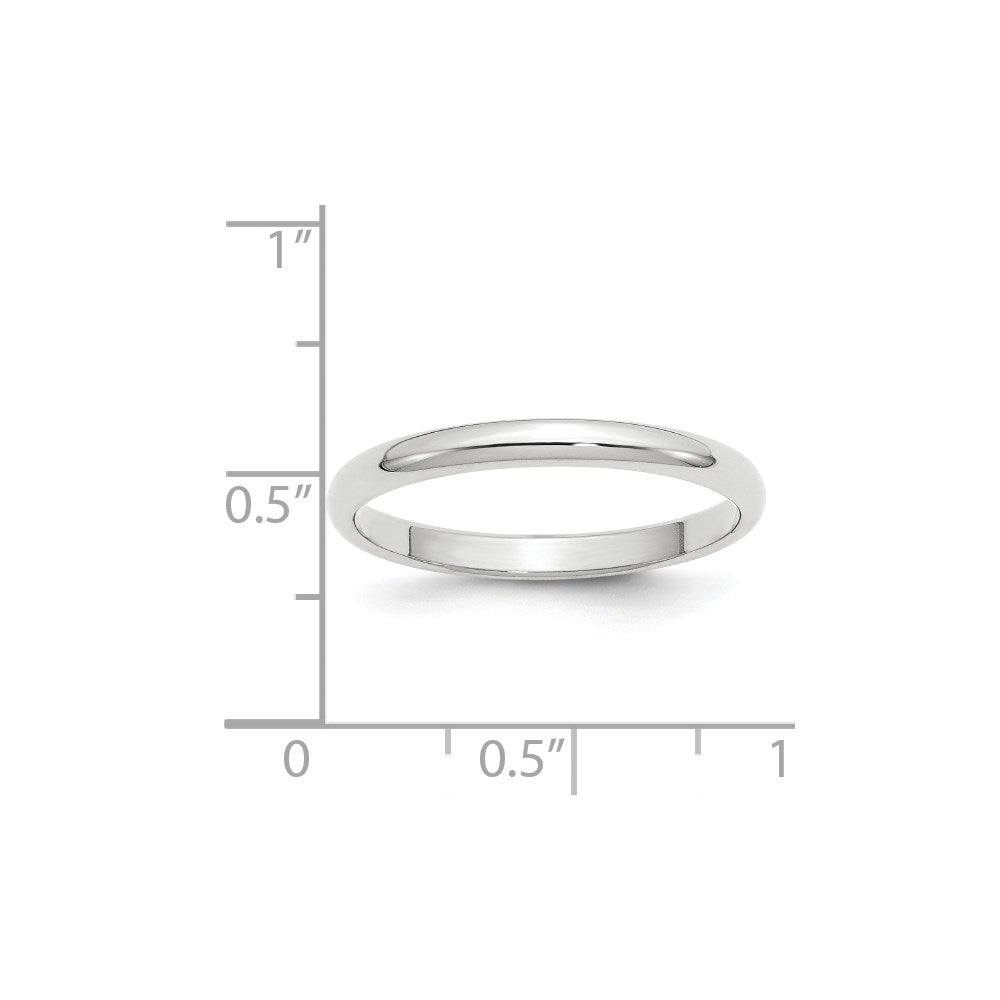 10k White Gold 2.5mm Half Round Wedding Band