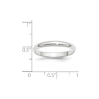 10k White Gold 3mm Half Round Wedding Band