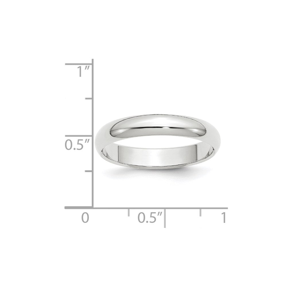 10k White Gold 4mm Half Round Wedding Band
