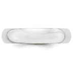 14k White Gold 5mm Half-Round Wedding Band