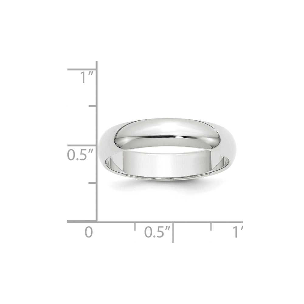 10k White Gold 5mm Half Round Wedding Band