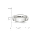 14k White Gold 5mm Half-Round Wedding Band