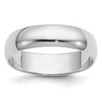 14k White Gold 5mm Half-Round Wedding Band