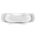 10k White Gold 6mm Half Round Wedding Band