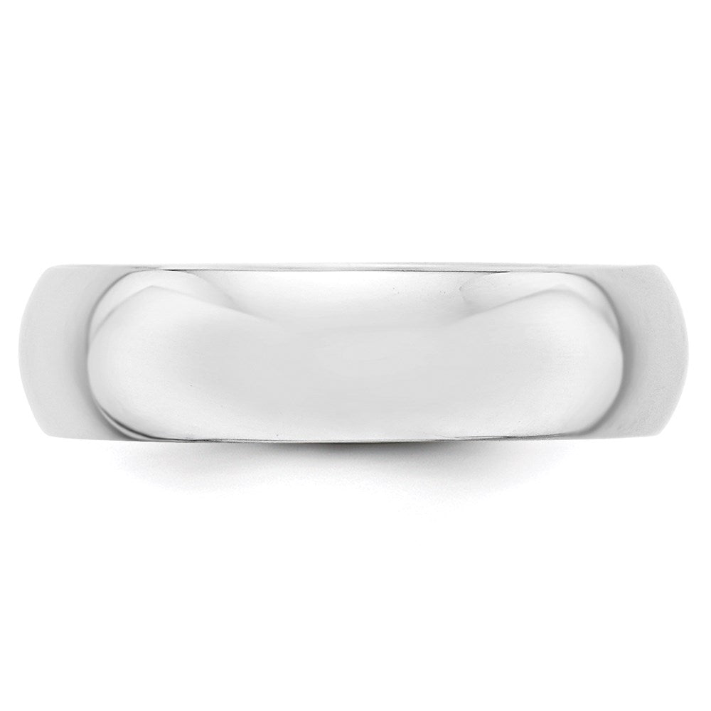 14k White Gold 6mm Half-Round Wedding Band