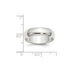 10k White Gold 6mm Half Round Wedding Band