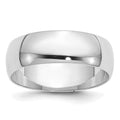 10k White Gold 6mm Half Round Wedding Band