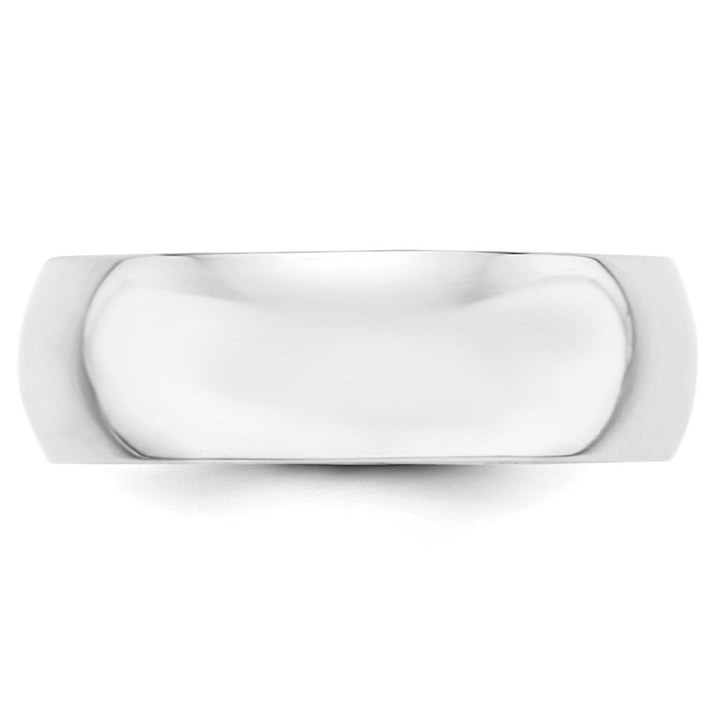 14k White Gold 7mm Half-Round Wedding Band