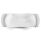 14k White Gold 8mm Half-Round Wedding Band