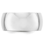 10k White Gold 10mm Half Round Wedding Band