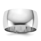 10k White Gold 10mm Half Round Wedding Band