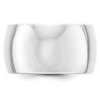 14k White Gold 12mm Half-Round Wedding Band