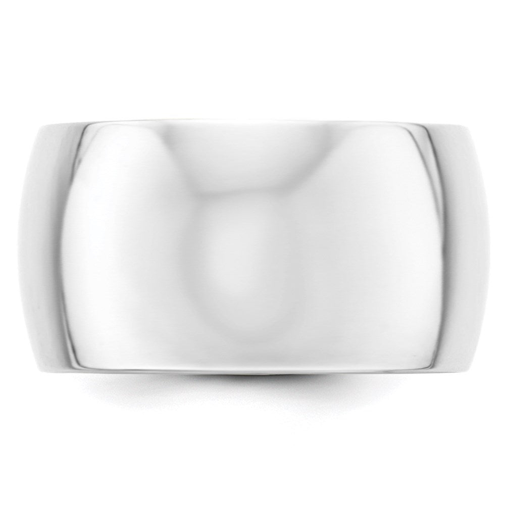 10k White Gold 12mm Half Round Wedding Band