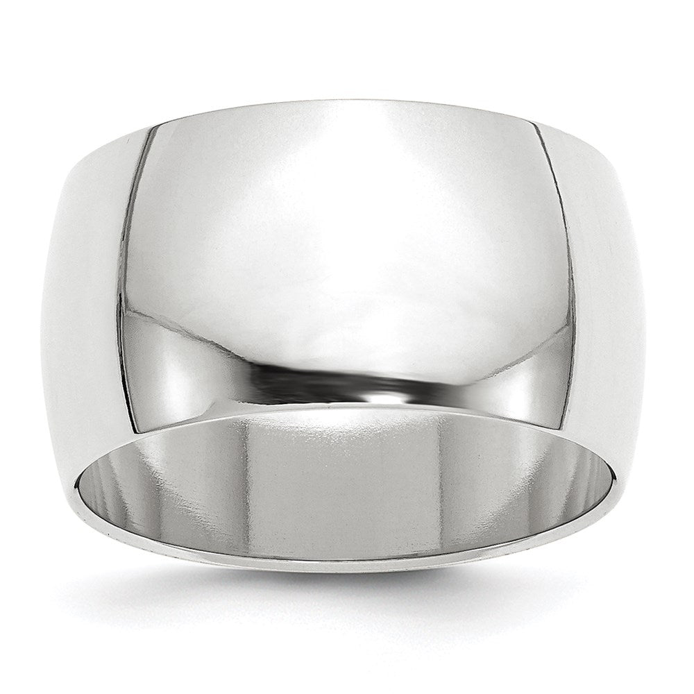 14k White Gold 12mm Half-Round Wedding Band