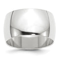 14k White Gold 12mm Half-Round Wedding Band