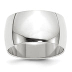 14k White Gold 12mm Half-Round Wedding Band