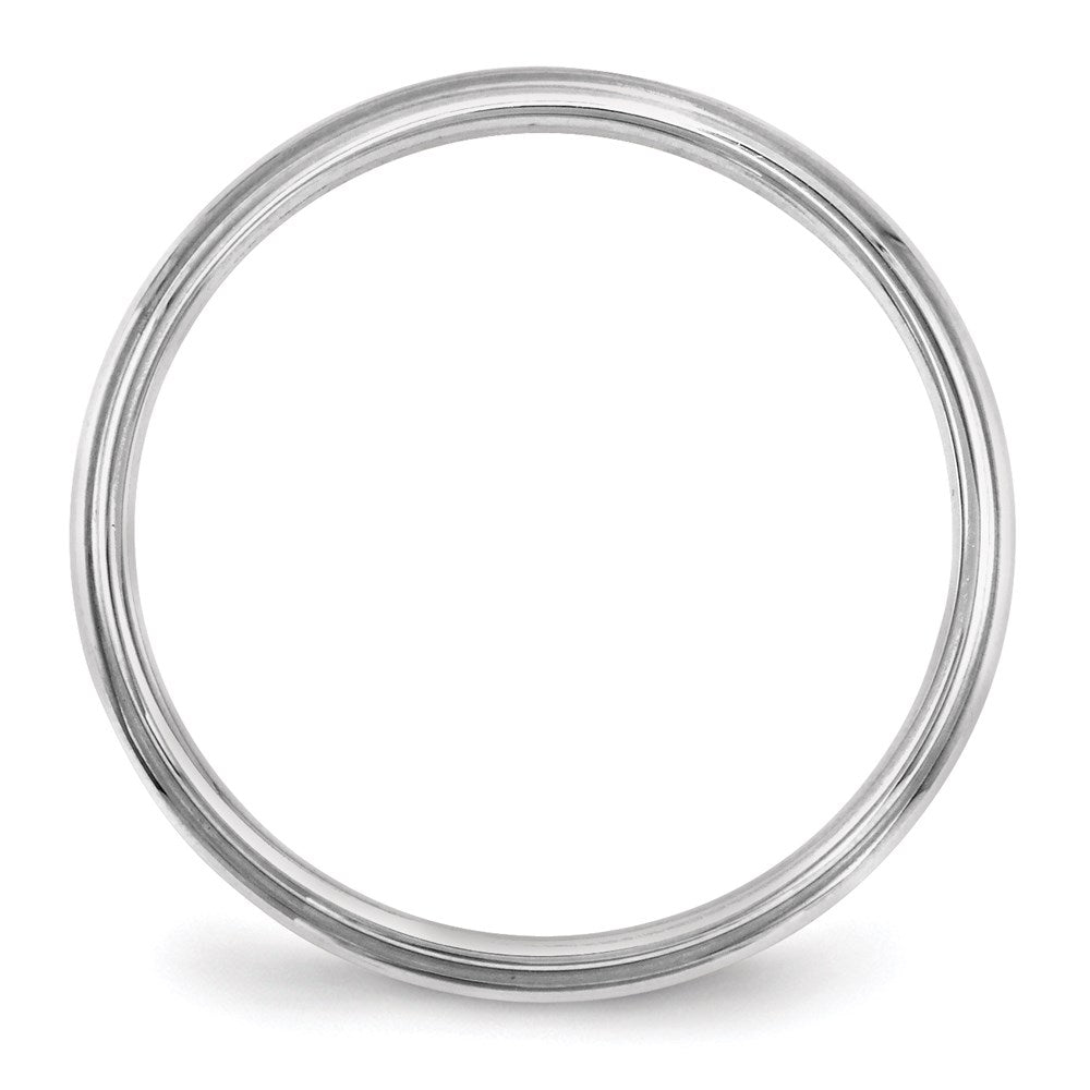 14k White Gold 2.5mm Half Round with Edge Wedding Band