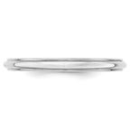10k White Gold 2.5mm Half Round with Edge Wedding Band