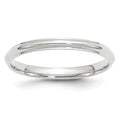 10k White Gold 2.5mm Half Round with Edge Wedding Band