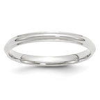 10k White Gold 2.5mm Half Round with Edge Wedding Band